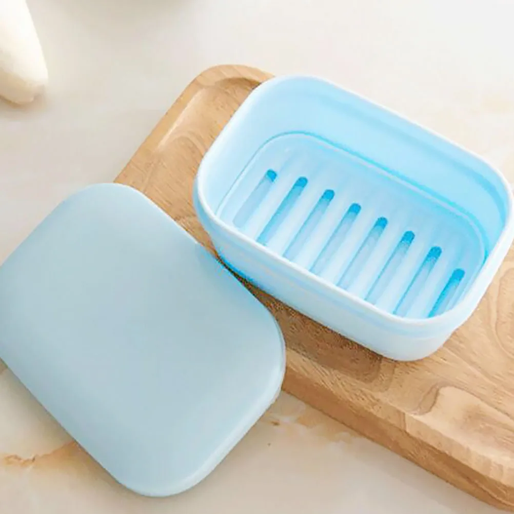 

2Pcs Portable Travel Soap Box Green Blue Mini Holder Case Drainage Bath Tub Cosmetics Medicines Storage Container