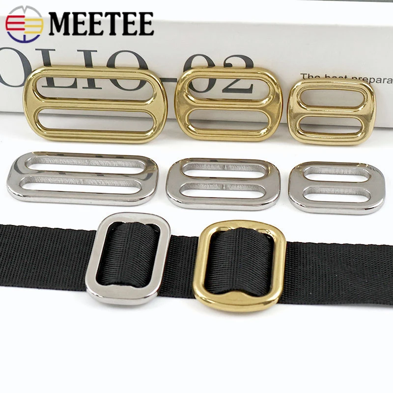 

2-10Pcs 20-38mm Stainless Steel Tri-Glide Slider Buckle Bag Strap Adjust Ring Clasp Dog Collar Connect Clip Hook DIY Accessories