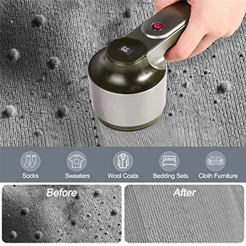 LECKL-Fabric Shaver Electric Lint Remover Shaver With LED Digital Display Removing Fuzz And Pill From Clothes