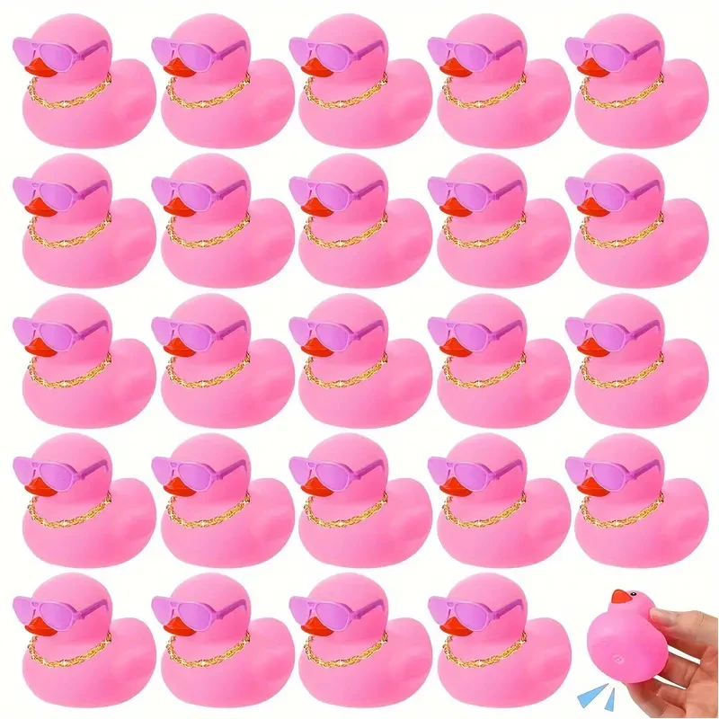 

24/48pcs Pink Rubber Ducks Toys Duckies Gift Car Pool Float Halloween Adults Party Favors Carnival Decorations