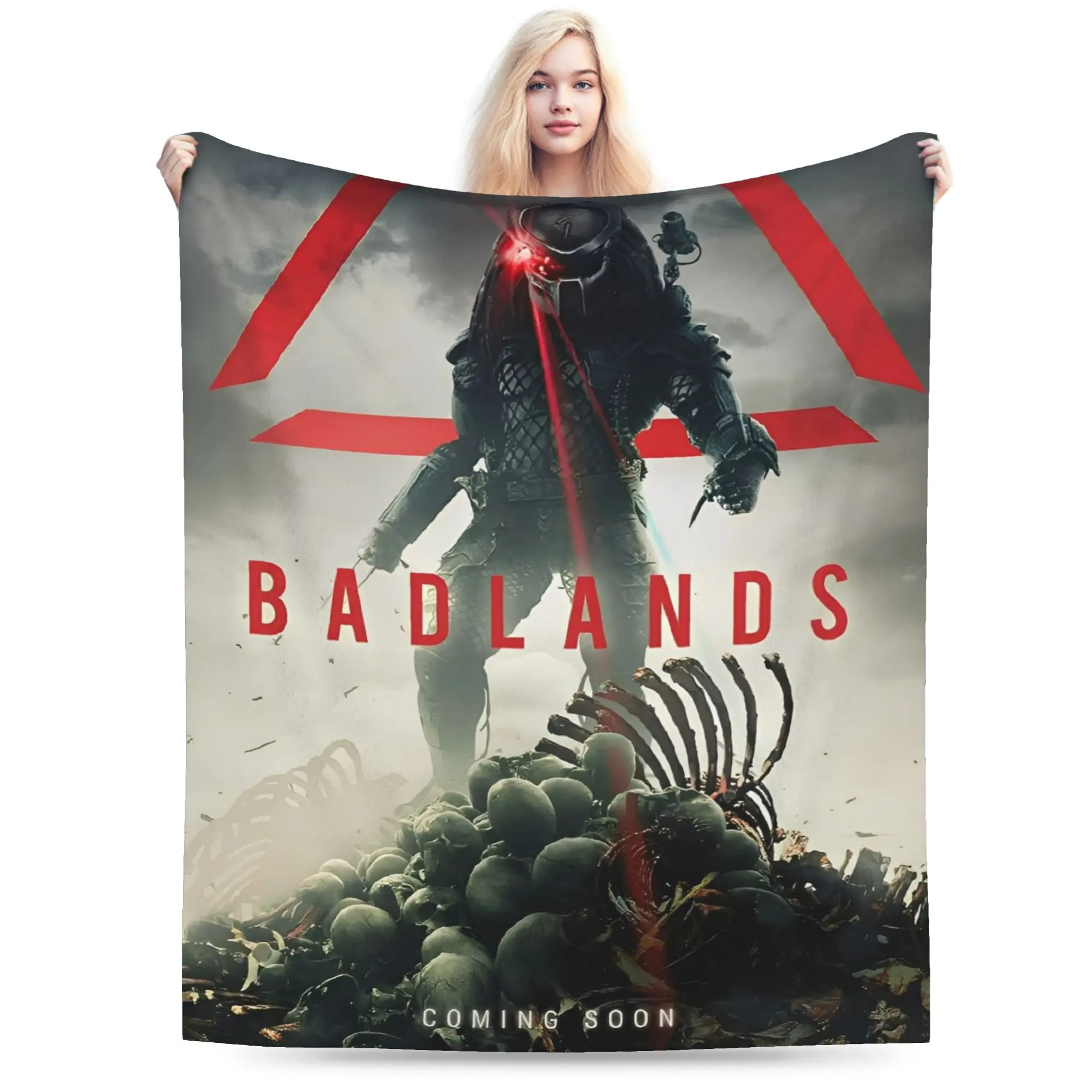 فيلم جديد المفترس: بطانية بادلاندز متعددة الأحجام، بطانيات فائقة النعومة ودافئة للأريكة والسرير