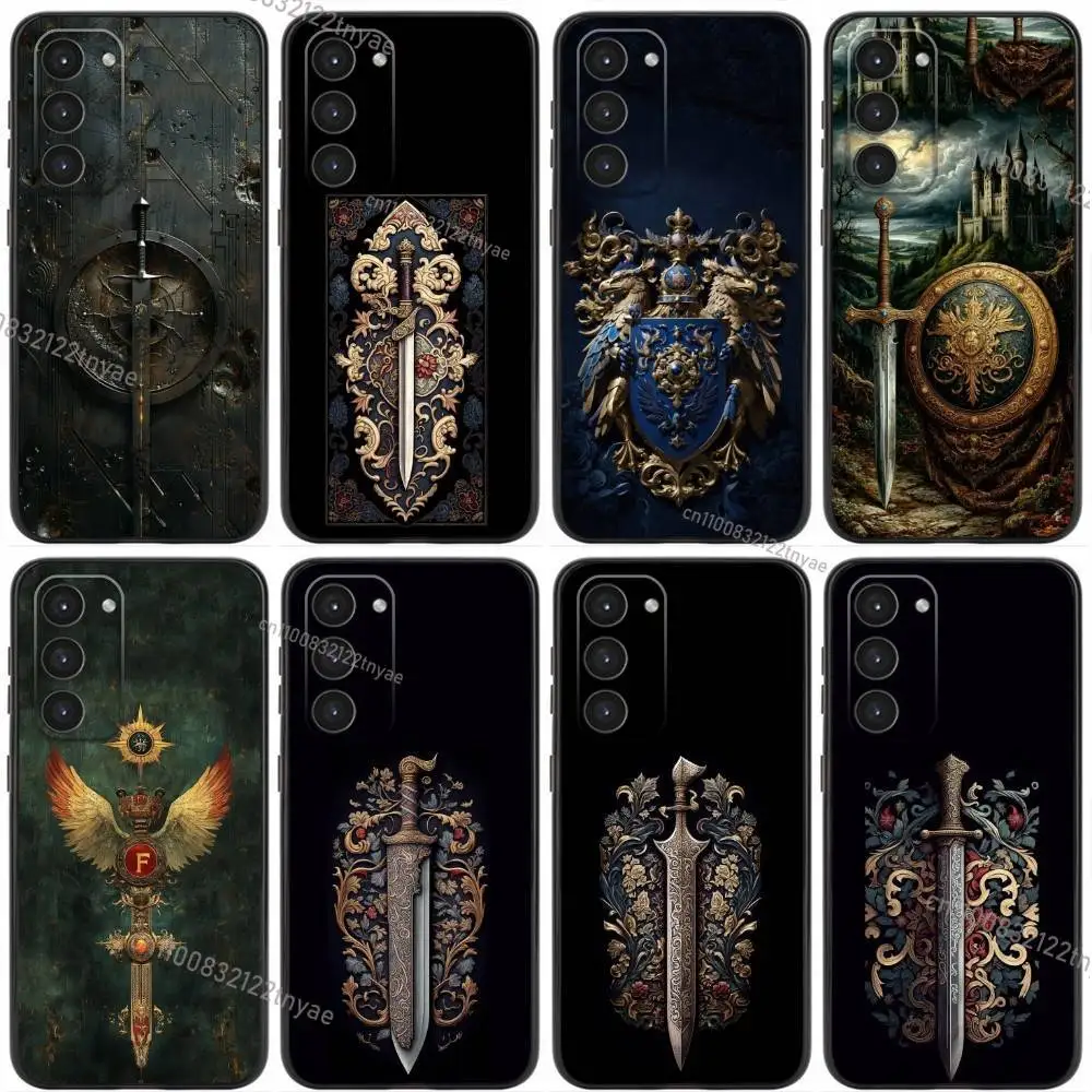 

Medieval Sword Design Phone Case For Samsung Galaxy A20,21s,22,31,32,52,53,72,73,80,91 Soft Liquid Silicone Black Cover
