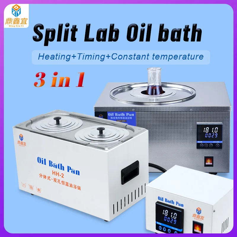 

DXY Laboratory Oil Bath High Temperature heating Thermostatic Tank Digital Display Equipment 2L 5L 2holes 220V