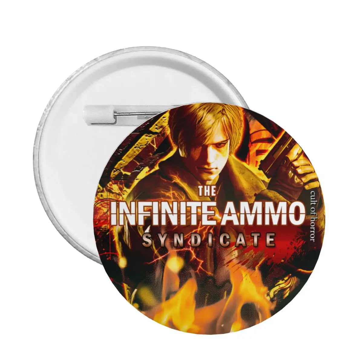 Trans Leon Kennedy Horror Tv Movies Pin Back Buttons for Clothes Customizable Badges Brooches Pinback