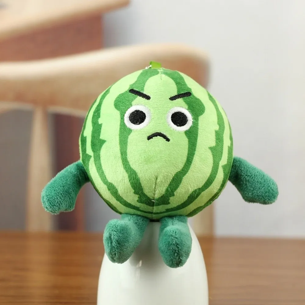 Popular Soft Watermelon Plush Keychain Funny Expression Creative Watermelon Keychain Trend Cute Fruit Stuffed Doll Gift