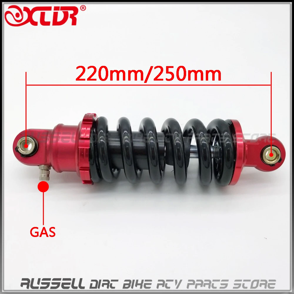 220mm 250mm Motorcycle Rear Air Gas Shock Absorber Suspension For Monkey Bike Motorcross Dirt Pit Bike ATV Quad Scooter 1100lbs