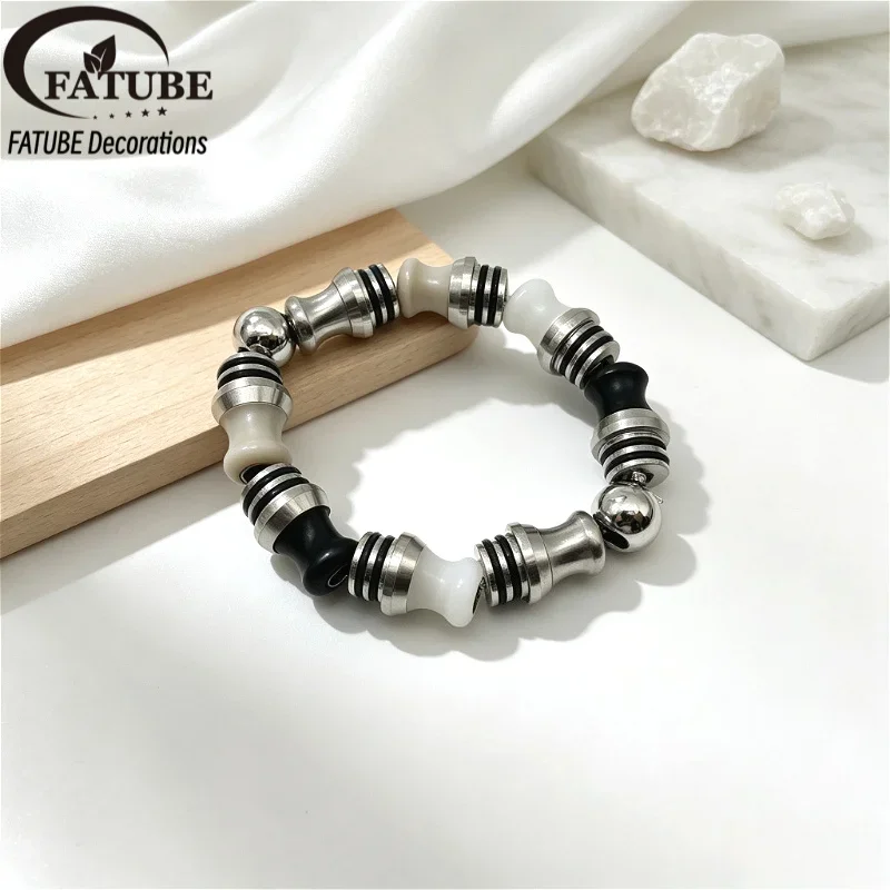 FATUBE Spacer Beads Kit, Stainless Steel Plastic Loose Beads, DIY Bracelet Necklace Jewelry Making Supplies