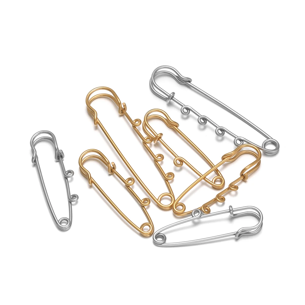 5pcs Stainless Steel Multi Holes Safety Pin Brooch Pin Fasteners Connectors for DIY Handmade Jewelry Clothing Making Accessories