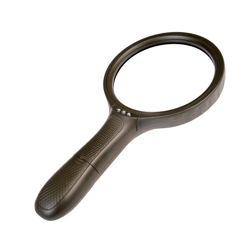 

138mm Extra Large Handheld LED Magnifier with 3 Bright Lights Clear Scratch Resistant Lens ABS Handle for Books Newspapers Ideal