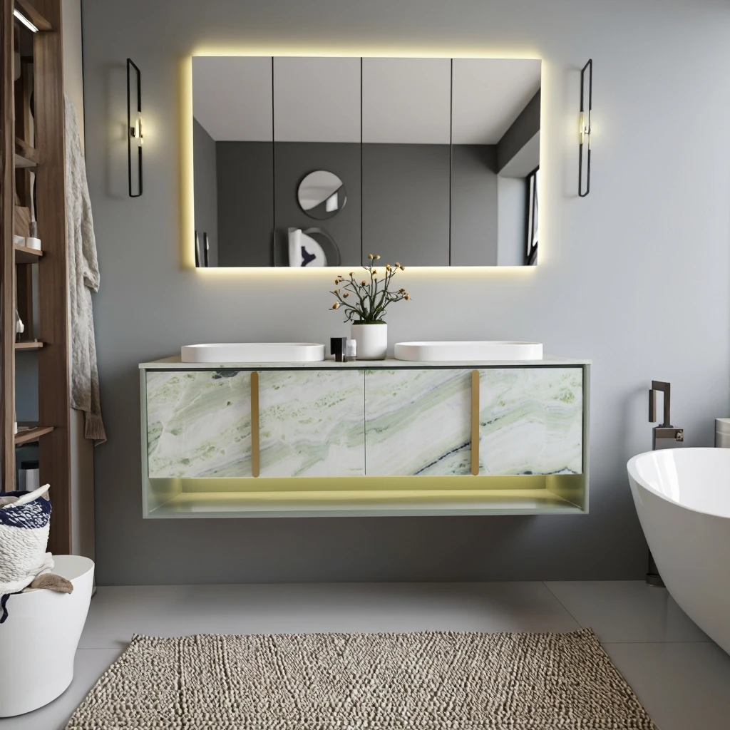 Luxury Modern Design Bathroom Sink Cabinet Set Elegant Bathroom Storage Vanity Cabinet Vanities