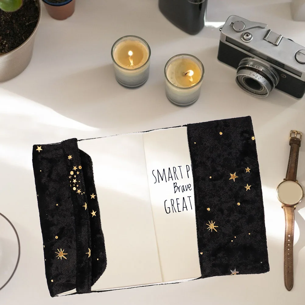 

A5 Gold Foil Book Cover Premium Fabric Reusable Protective Sleeve For Textbook Scrapbook Diary Students Book Lover Pouch Cover