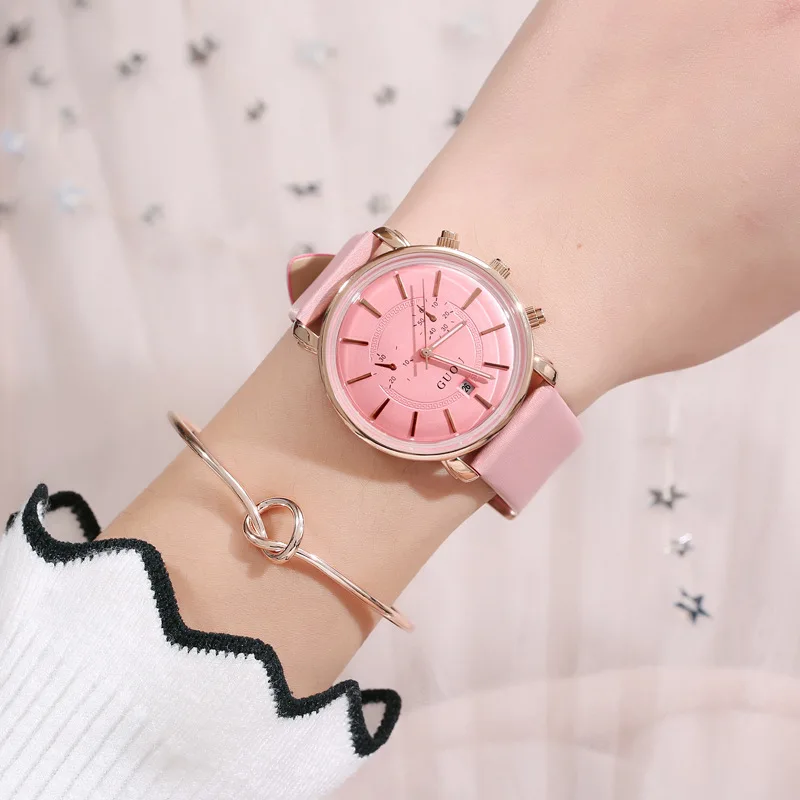 New Stylish Quartz Women'S Watch With Large Dial, Elegant And Multi-Functional, Casual Wristwatch, Perfect As A Gift For Women.
