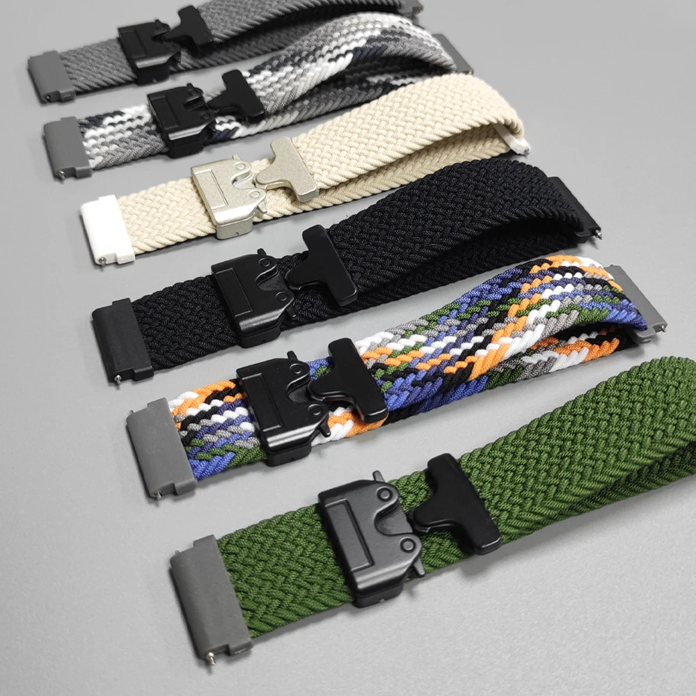 20mm 22mm Parachute Straps for Samsung Galaxy Watch 7 Fe 6 5 4 40mm 44mm 6Classic 47mm Nylon Band for Huawei Watch 5/GT5 Pro 4 3