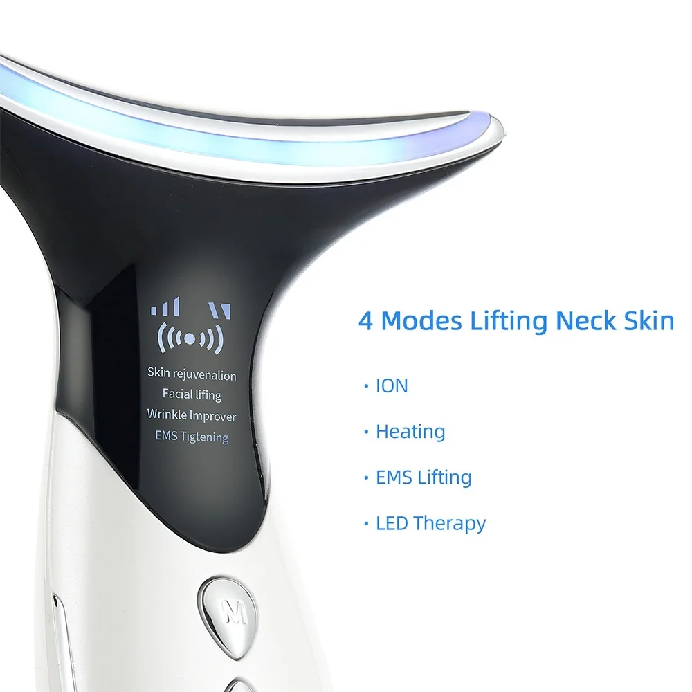 4 In1 rimuovi doppio mento dispositivo per il collo EMS LED Photon Therapy Anti-rughe Ion Vibration Face Skin Lifting massaggiatore rassodante