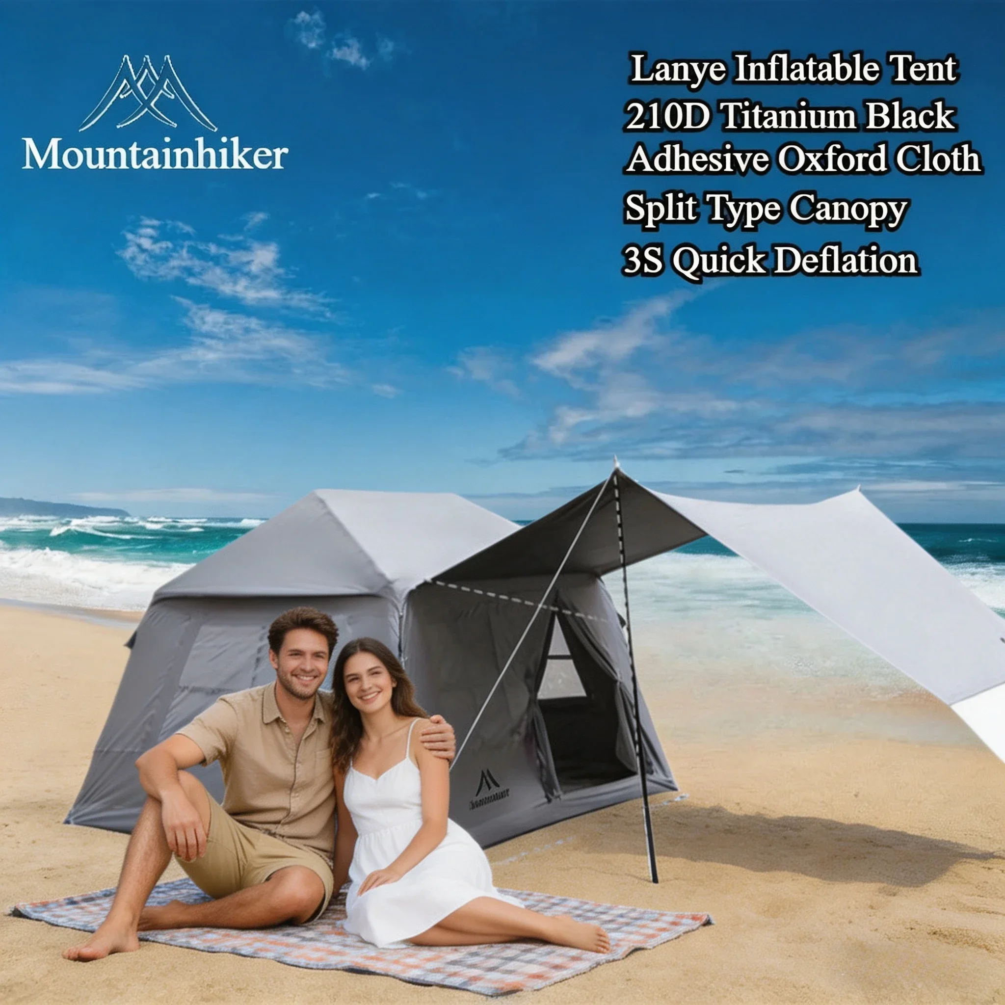 

Палатка MOUNTAINHIKER Upgrade Large с защитой от УФ-излучения, надувная, водонепроницаемая, с панорамным окном, для кемпинга на открытом воздухе, быстрая установка, на 3/4 человека