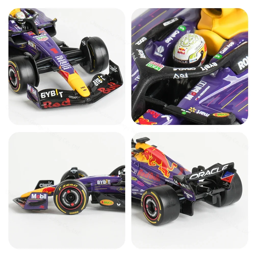 Bburago 1:43 RedBull F1 RB19 Las Vegas 1 Verstappen 11 Perez Legierungsdruckgussautos Modellspielzeug Formel-1 Sammlung Kindergeschenk