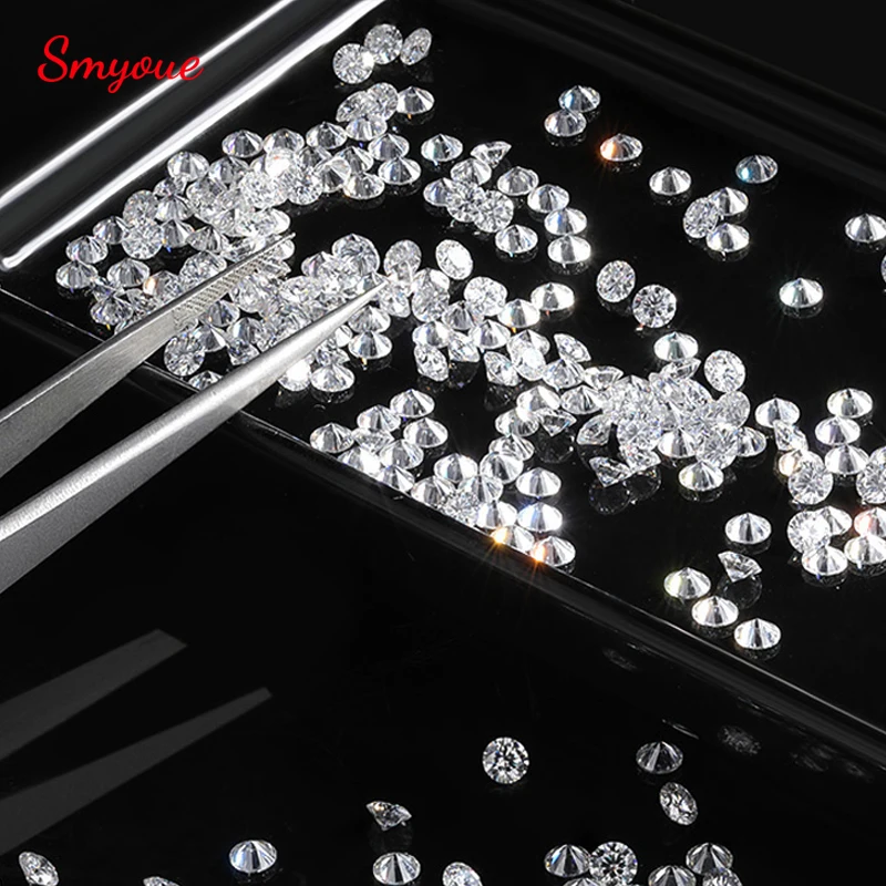 

Камень Smyoue VVS1 с муассанитом, Круглые бриллианты с драгоценными камнями D, 1-5 мм, отлично подходит для алмазной резки