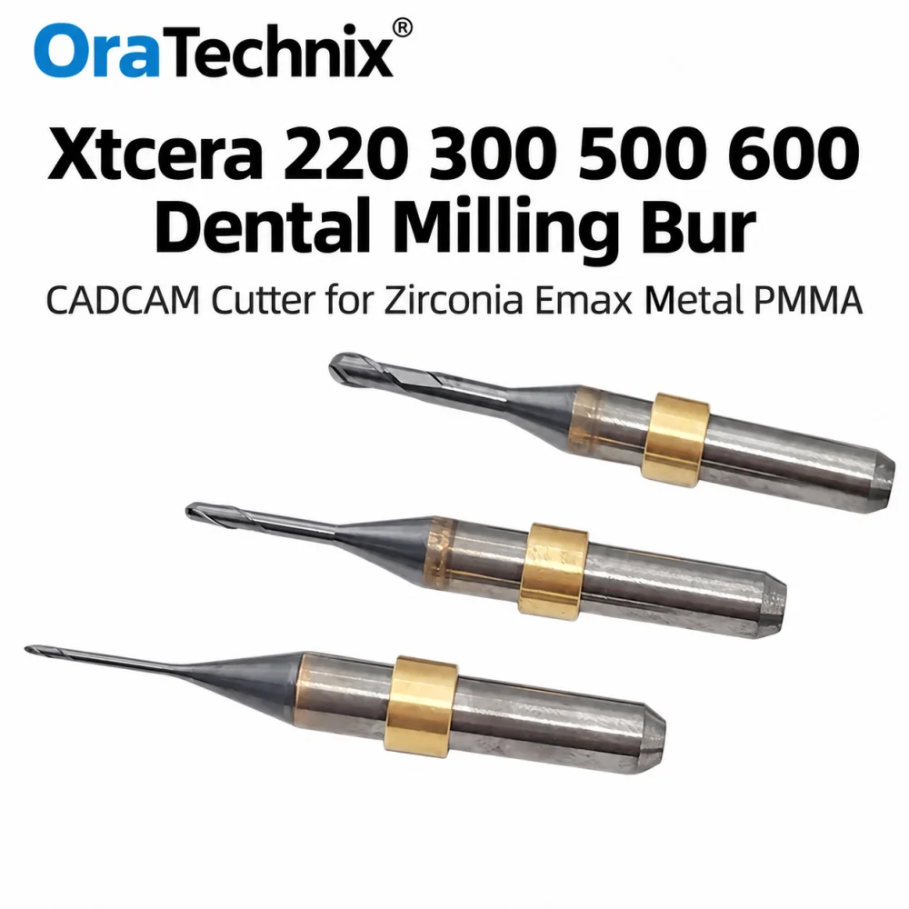 1PC Xtcera 220/300/500/600 Milling Burs For Zirconia/Emax/Metal /PMMA Coating Milling Cutter Diameter Drill Dental Milling Bur