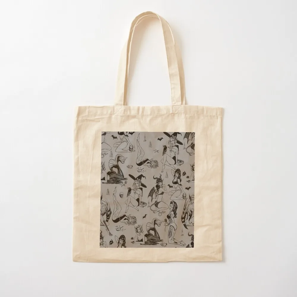 Monster Girl Pinups - Gray Tote Bag Large bags for women large size bags Lady bags