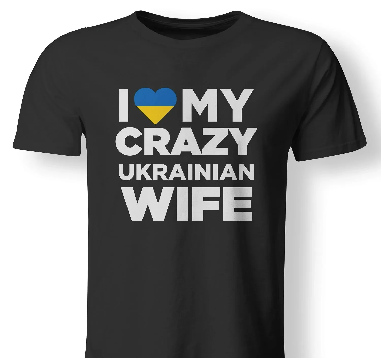 

Симпатичная футболка «Я люблю свою сумасшедшую украинскую жену». Повседневные футболки из 100% хлопка с коротким рукавом, свободный топ, размер S-3XL
