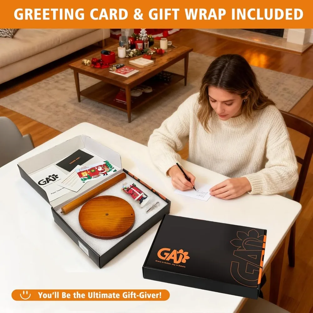 عيد الميلاد حامل المناشف الورقية سانتا كلوز الراتنج حامل خشبي ديكور طاولة المطبخ #5