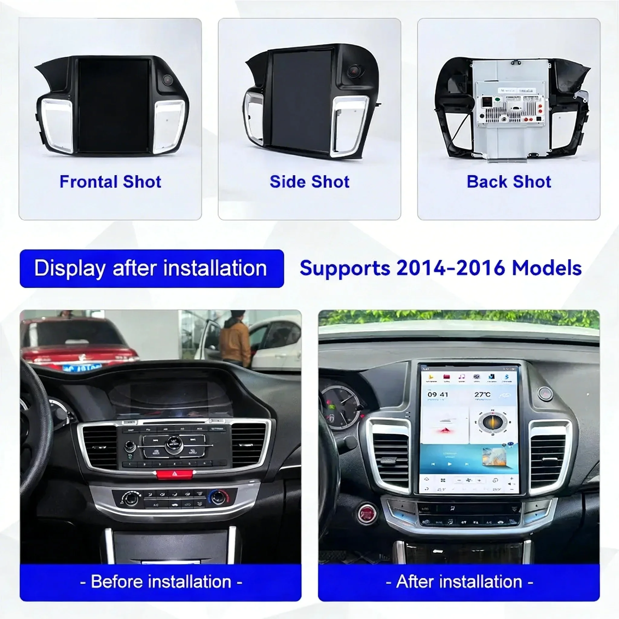 

12,1-дюймовое Android-радио для Honda Accord 9 2012-2017 годов выпуска, автомобильная мультимедийная система с GPS-навигацией, 8-ядерный процессор