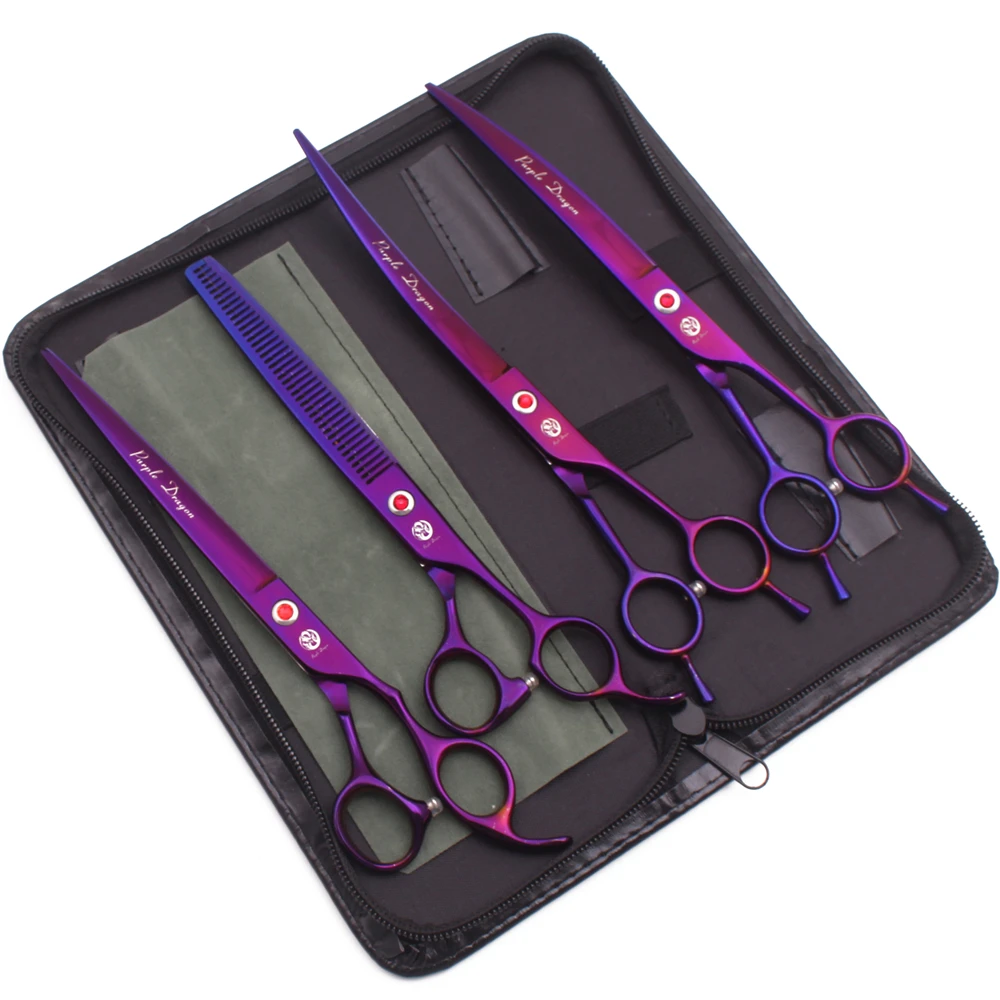 Purple Dragon 8-Zoll-Hundepflegeschere Effilierschere Professionelle Katzen-Haustierschere Haarschneiden Hohe Qualität Z3015-b – Detail 12