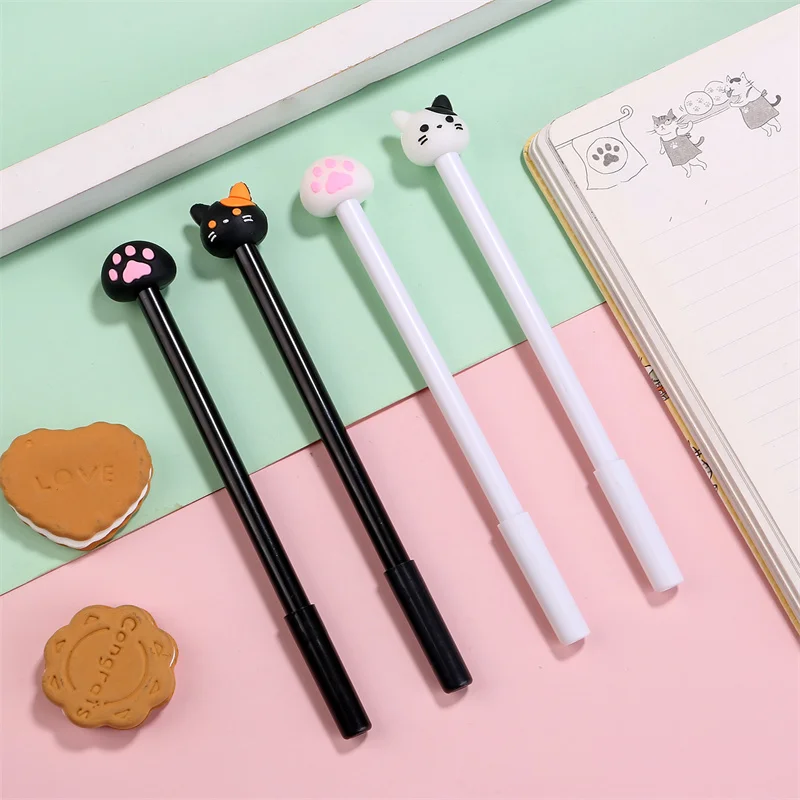 

60 pcs/lot Creative Cat Paw Gel Pens Cute 0.5 mm Black Ink Neutral Pen School Writing Supplies Stationery Promotional Gift