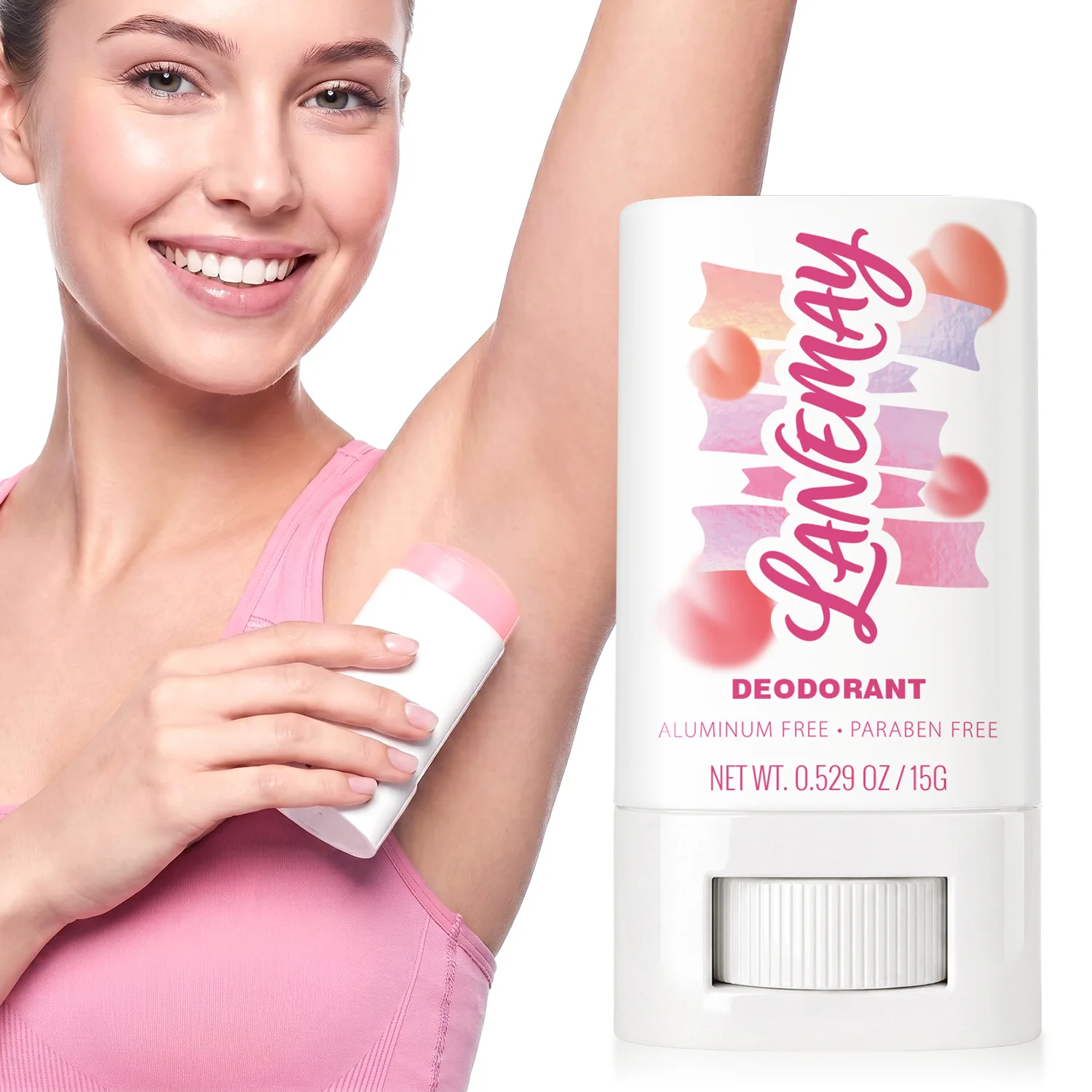 

Peach-Infused Aluminum-Free Deodorant Stick.Stay fresh and confident all day with this gentle, aluminum-free
