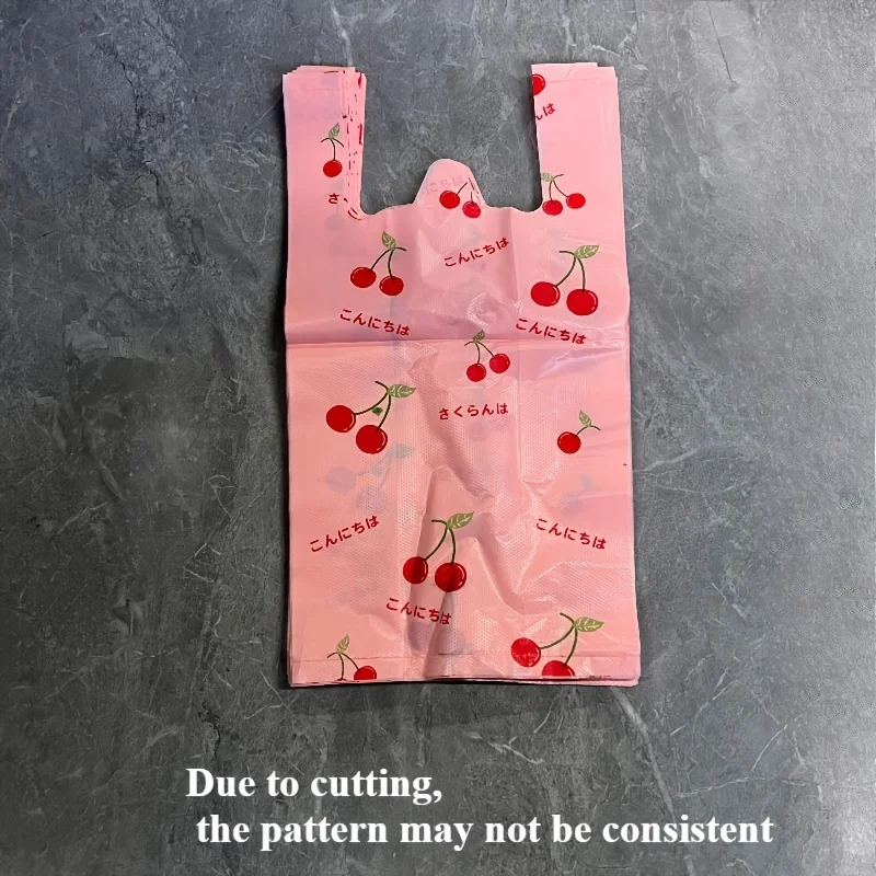 أكياس تسوق بلاستيكية بنمط فاكهة الكرز، حقائب يد عصرية، مثالية لحفلات الزفاف، وحفلات أعياد الميلاد، والحلوى، والشوكولاتة