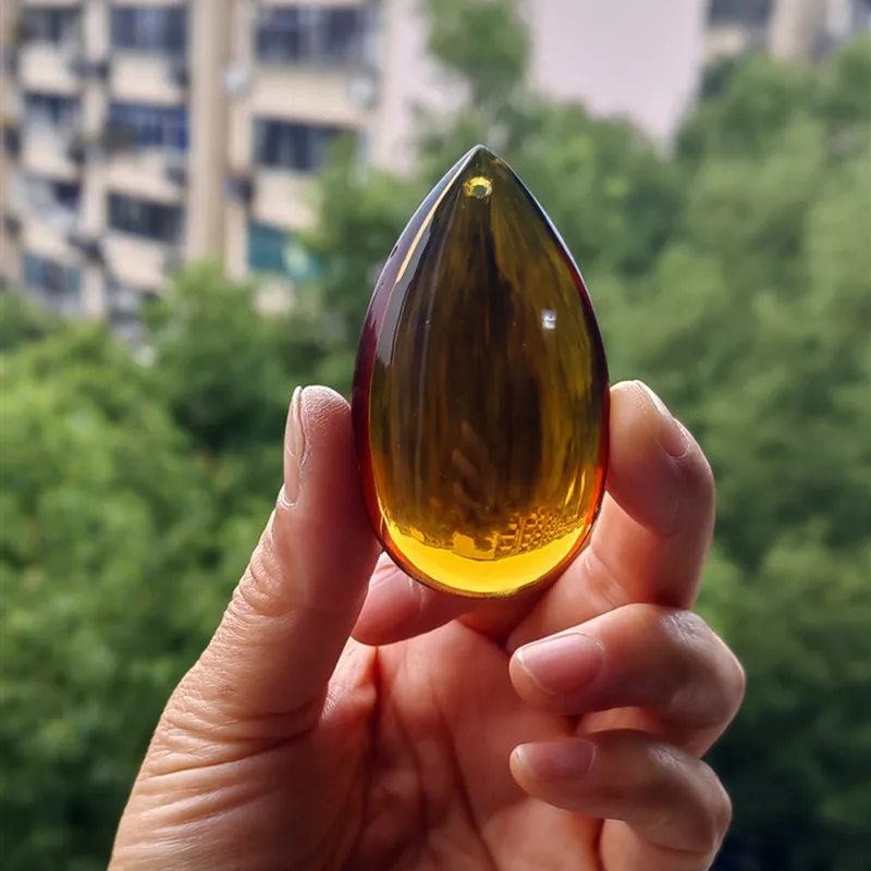 وصل جديد 5 قطعة 63 مللي متر الشاي السلس الكمثرى شكل الثريا المعلقات الزجاج إكسسوارات الستائر تعليق شجرة الكريسماس الديكور