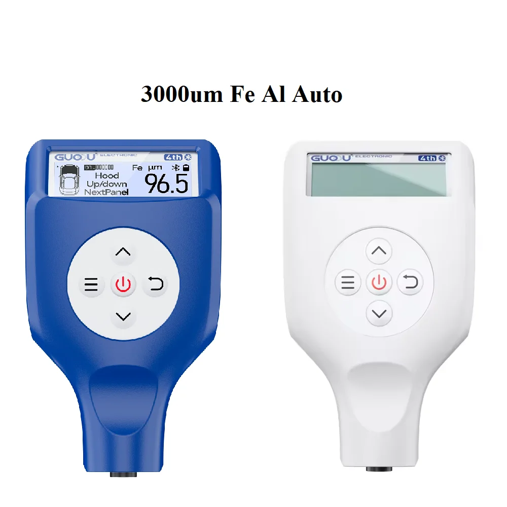  0-3000μm 0.1μm Fe NFe Probe Gauge LCD Screen  Car Paint Film Thickness Gauge Paint Coating Thickness Tester