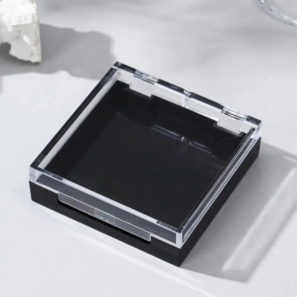 Transparent Lid Design Nail Storage Box Acrylic Double Layer Press On Nails Packaging Box Durable Black Color