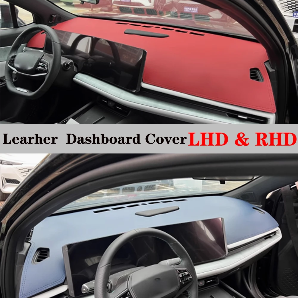 Dashboard Dash Mat Cover PU Leather Pad Protector Carpet Sunshade Anti-UV Car Accessories For Changan UNI-T UNIT 2024 2021-2023