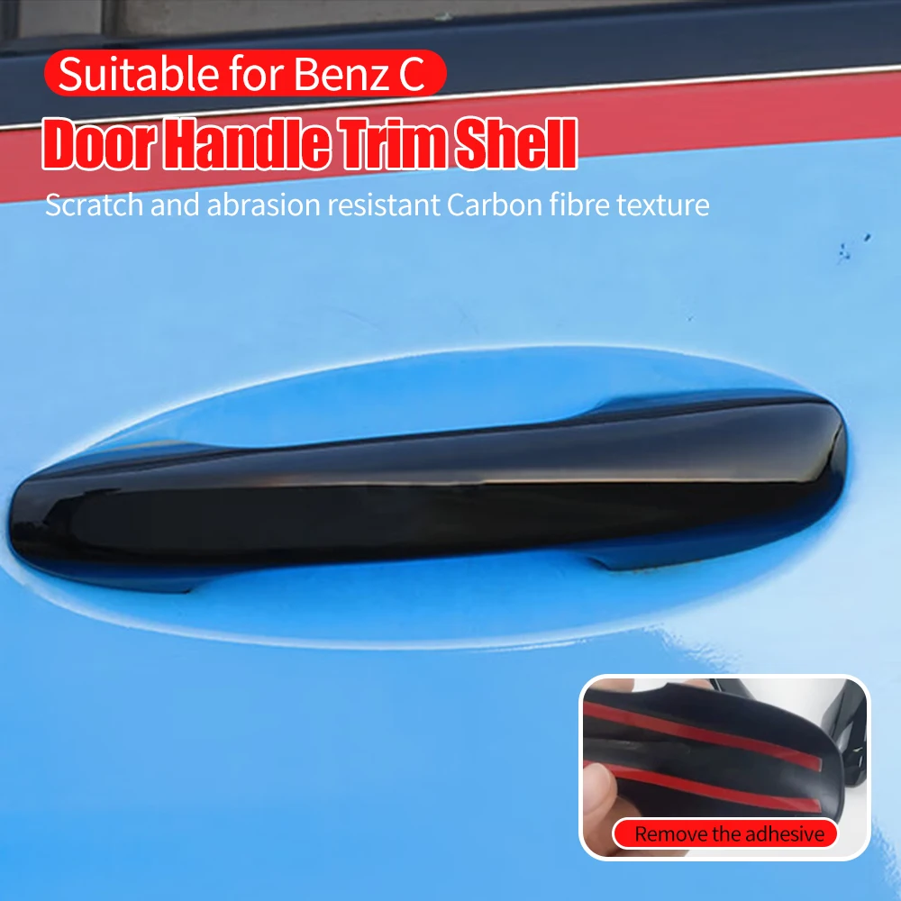 4Pcs Car Exterior Door Handle Cover Replacement For Mercedes Benz W206 C Class Outer Door Knob Decoration Trim Accessories 2022