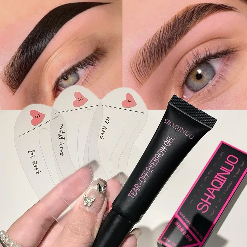 Waterdichte Afscheurbare Wenkbrauw Gel Semi Permanente Brow Tattoo Tint Enhancer Transpiratie Blijvende Peel Off Verven Wenkbrauw Crème Make-up