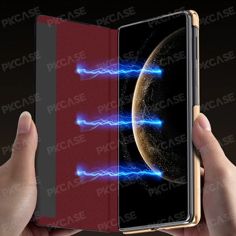 PKCASE Rotate Wristband Bracket Leather Case For Huawei Mate X5 Shockproof Lens Screen Protective Cover For Huawei Mate X6 view 6