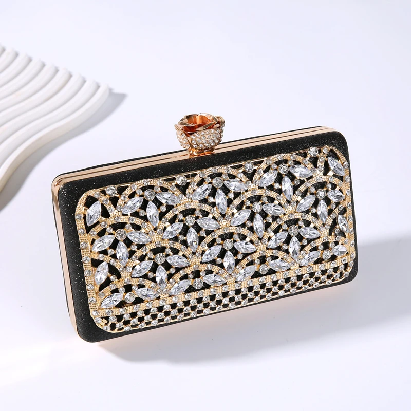 

Luxury Full Diamond Evening Bag for Women Sparking Shiny Rhinestone Clutch Bag Elegant Party Banquet Wedding Party Chain Handbag