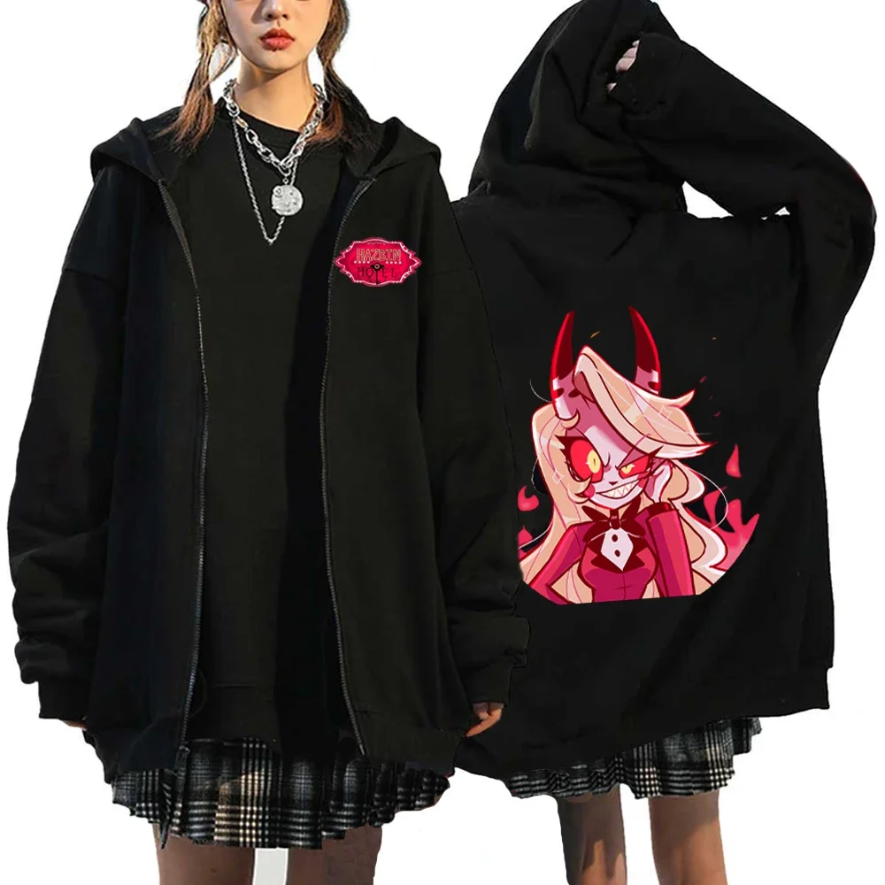 Sudadera con capucha de estilo Harajuku para hombre y mujer, chaqueta con capucha de Anime de Ángel, ropa de calle Y2k, ropa deportiva con