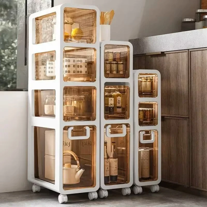 Crevice Storage Rack Toilet Organizer 20CM Wide Drawer Storage Bathroom Cabinet Home Kitchen Narrow Cabinet Storage Shelf T