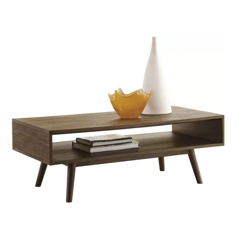 

Elegant accent furniture modern oak colored coffee table with wooden legs