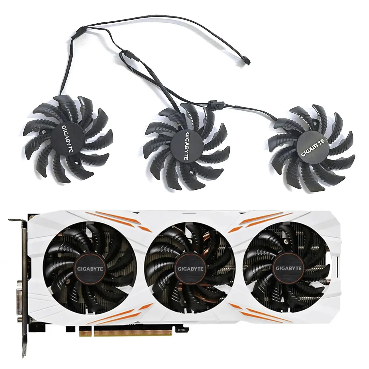 

New 75mm T128010SU 0.35A Cooling Fan For Gigabyte GTX 1080 Ti GTX 1070 G1 AORUS GTX 1060 1060 GTX 980 куллер для процессора