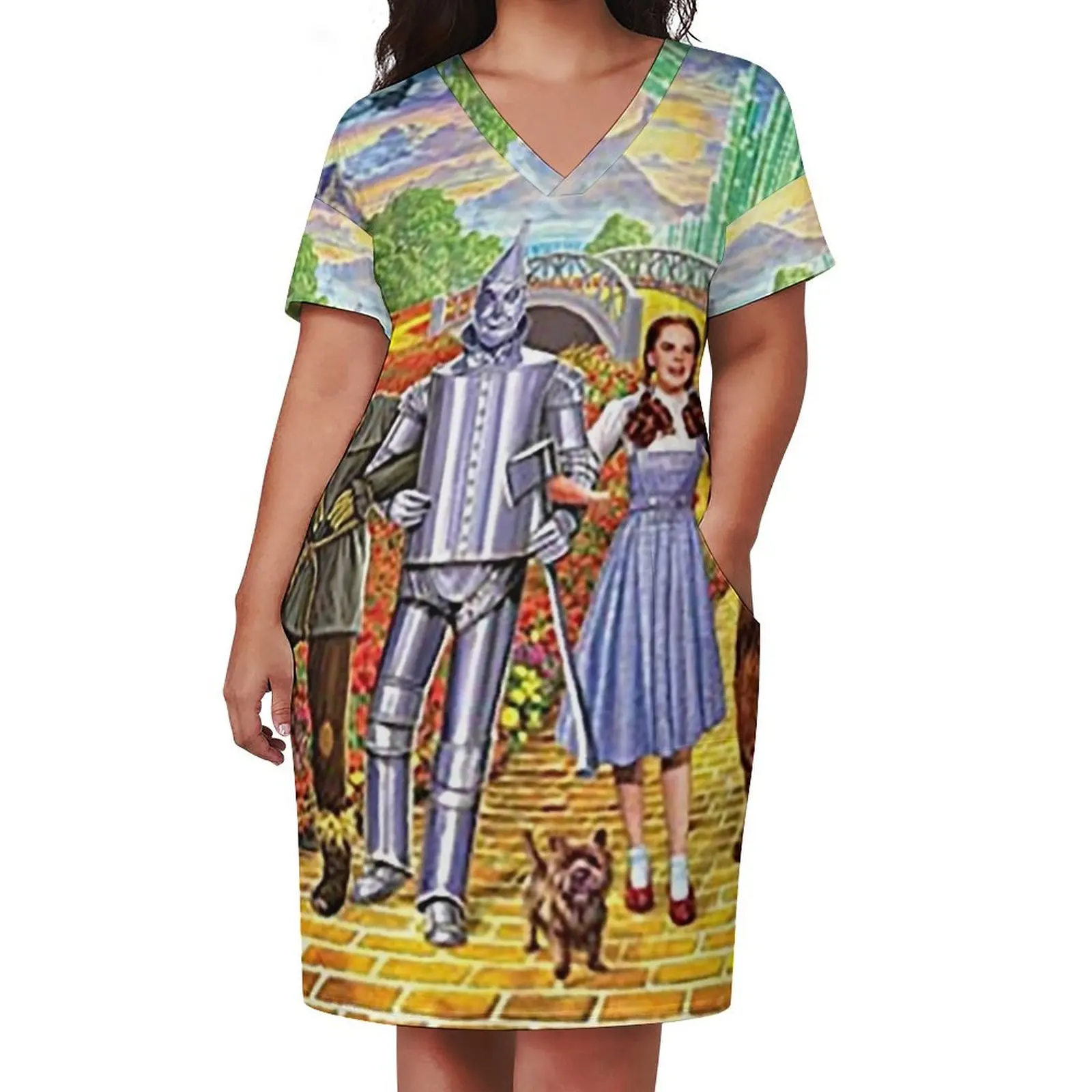 Follow The Yellow Brick Road - Wizard Of Oz Loose Pocket Dress Women's evening dress Prom gown