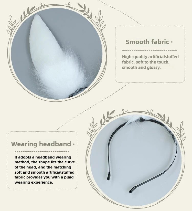 สัตว์จําลองหูจุดตุ๊กตาทําด้วยมือคอสเพลย์propsสตรีมสดแต่งตัวหญิงกระต่ายหูแบบคาดศีรษะหมวกเครื่องประดับผม