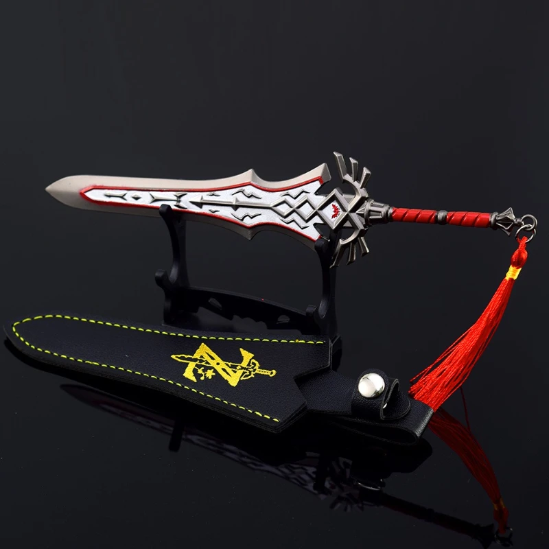 Épée de la garde royale périphérique de jeu Zeldaa, 20cm/7,87 pouces, arme en métal, ornement artisanal, couverture en cuir, jouet pour cadeaux d'anniversaire pour garçons