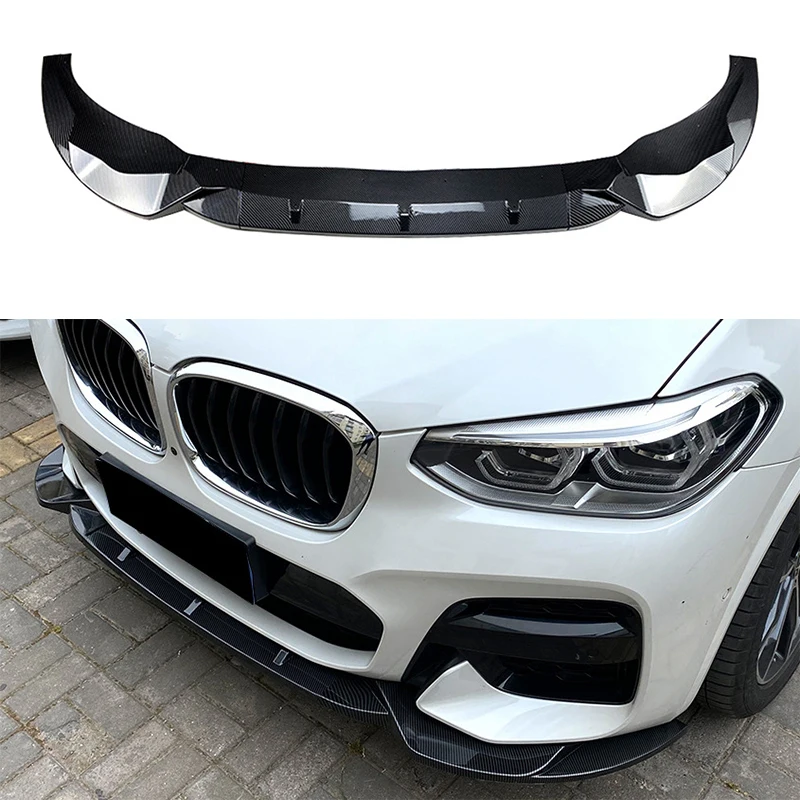 Front Bumper Lip Spoiler For BMW X3 X4 G01 G02 M Pack 2018-2021 Front Bumper Protector Lower Blade Splitter Car Styling