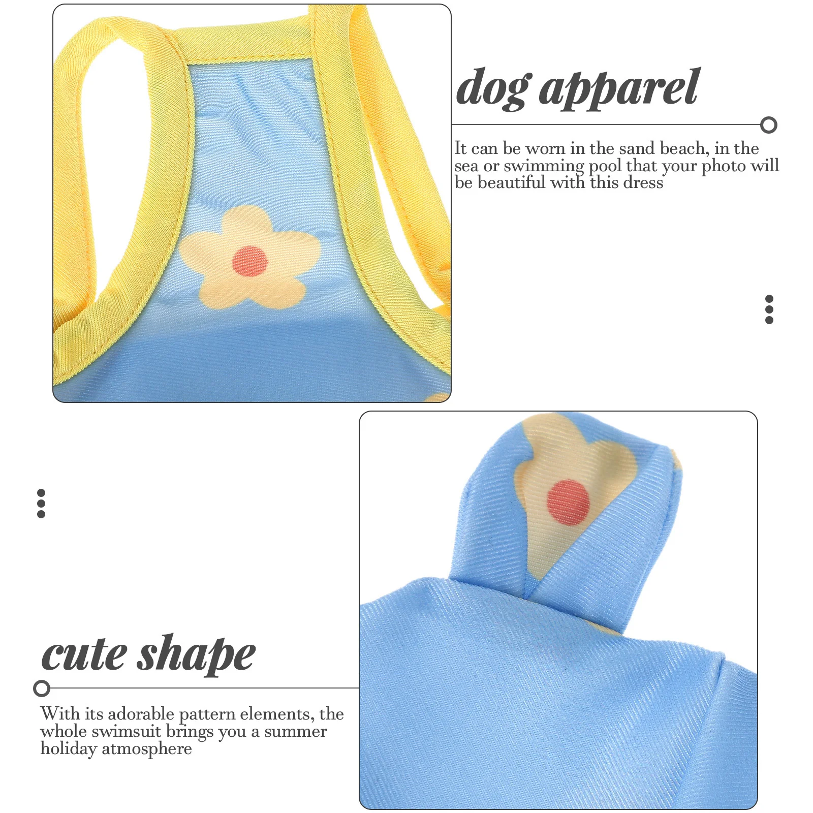 

1Set Dog Swimsuit Dog Dress Puppy Apparel Lightweight Breathable Pet Summer Clothes Beach Skirt Costume Pet Swimsuit