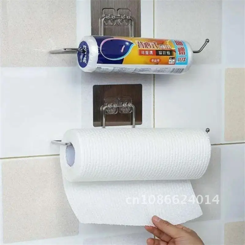 

Kitchen towel storage rack wall hanger bathroom accessories toilet paper holder.