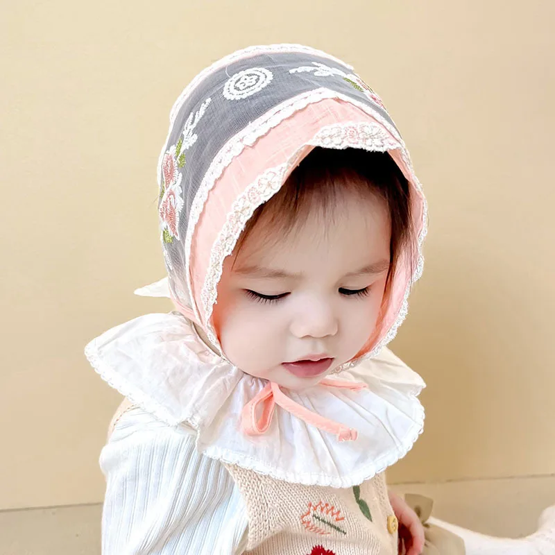 

Baby Bonnet Hat Sunproof Beanie Caps Vintage Headwear Infant Accessory Spring Autumn Lace Hats Summer Thin Lace Sunscreen Cap