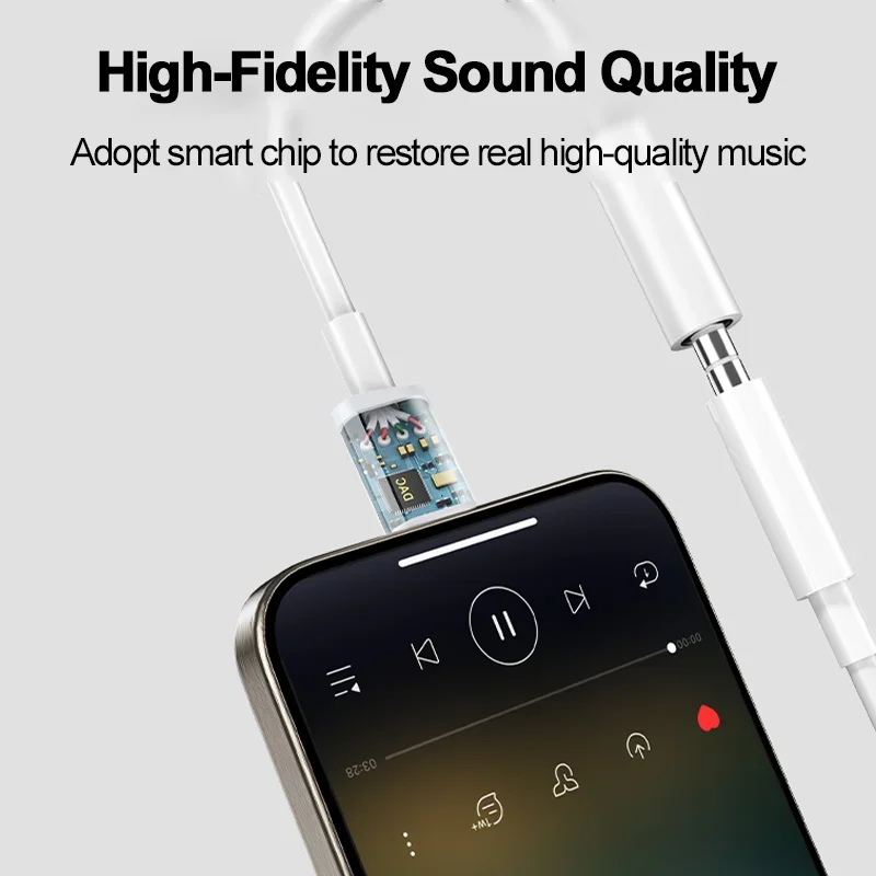 For iOS to 3.5MM Aux Jack Audio Adapter For iPhone 16 15 14 13 12 X Pro Max iPad USB Type C Headphone Adapter For Samsung Galaxy